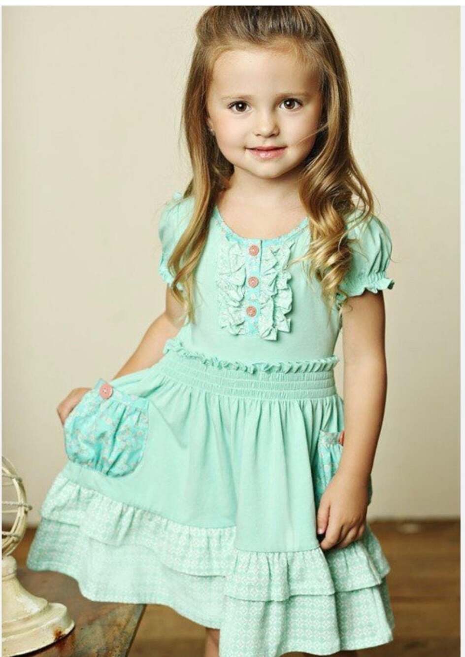 Matilda Jane Girls' Mint Green Ruffled Twirl Dress, Size 10